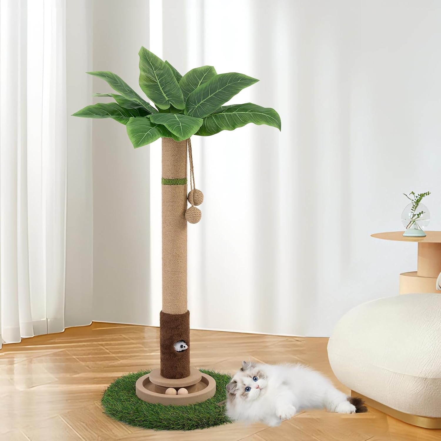 Katzenkratzbaum 90 cm mit Sisal und Spielzeug – Teil des Petivo Katzen-Wohlfühl-Sets