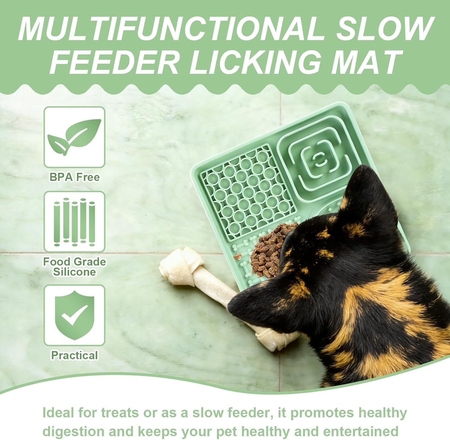 Schleckmatte Hund & Katze – Anti-Stress Leckpad Mit Saugnäpfen