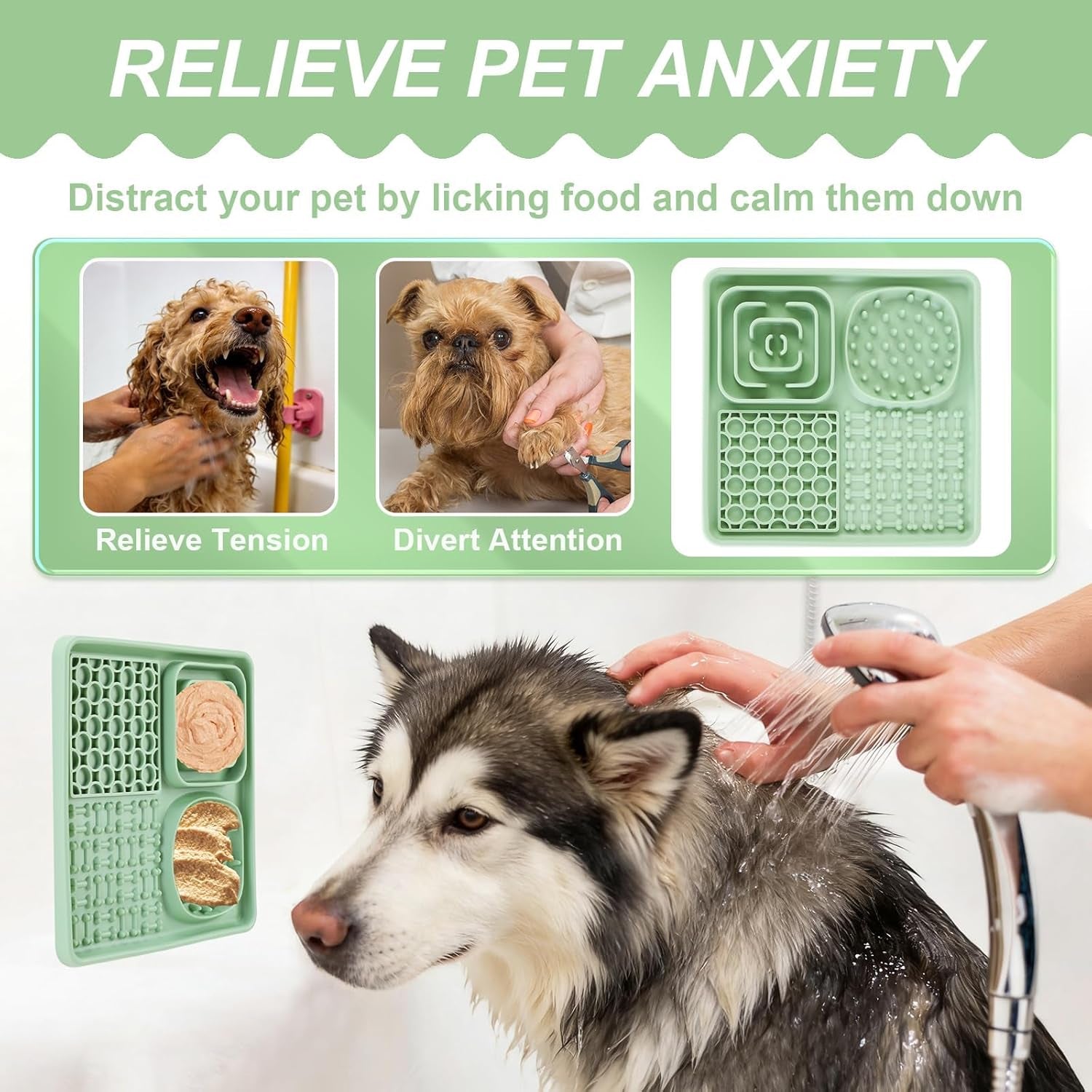 Schleckmatte Hund & Katze – Anti-Stress Leckpad Mit Saugnäpfen